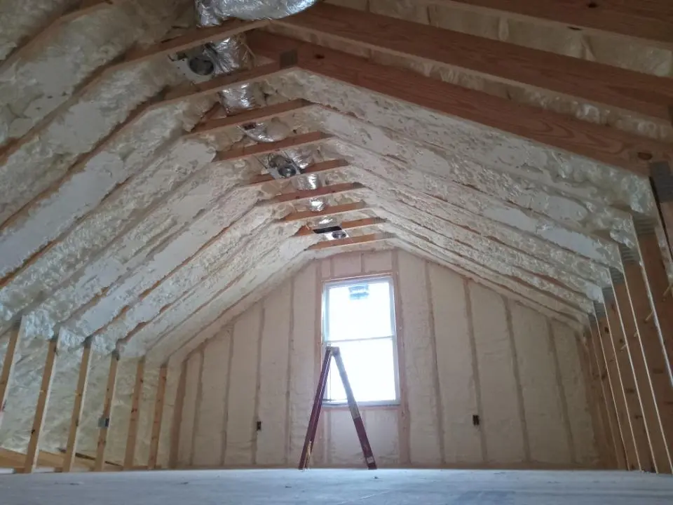 Spray foam roofing application for Crawl Space Insulation project in Hoschton